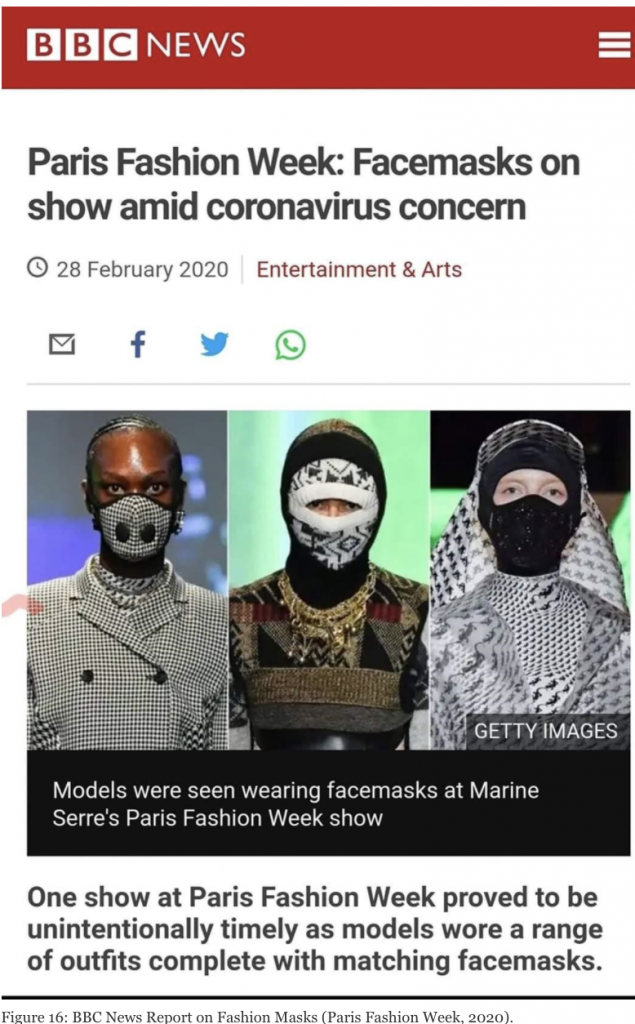 Figure 16: BBC News Report on Fashion Masks