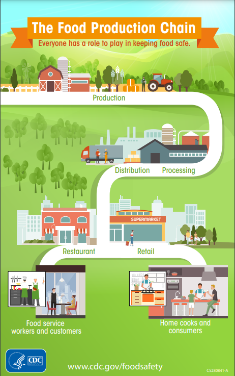 Image illustrating food safety from farm to fork