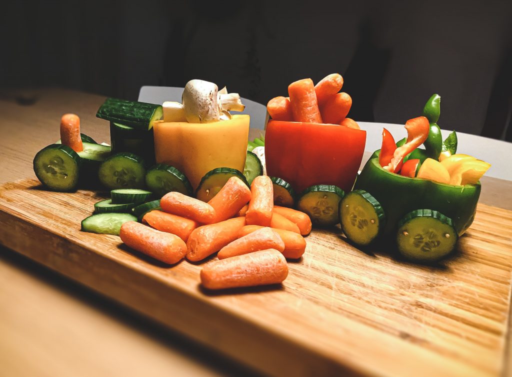 Image showing a train made out of vegetables