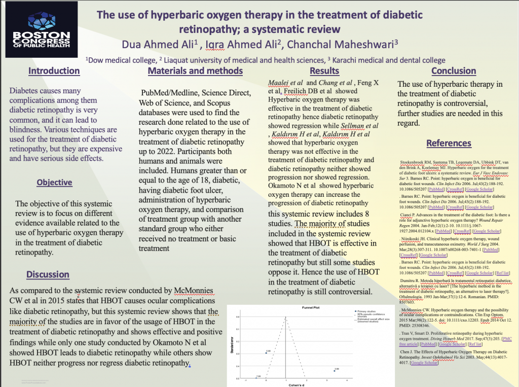 Edition 67 – The Use of Hyperbaric Oxygen Therapy in the Treatment of Diabetic Retinopathy: A Systematic Review