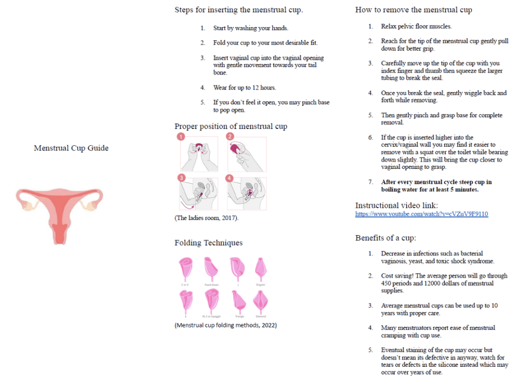 Figure 1. Menstrual Cup and Health Brochure (pages 1-2)