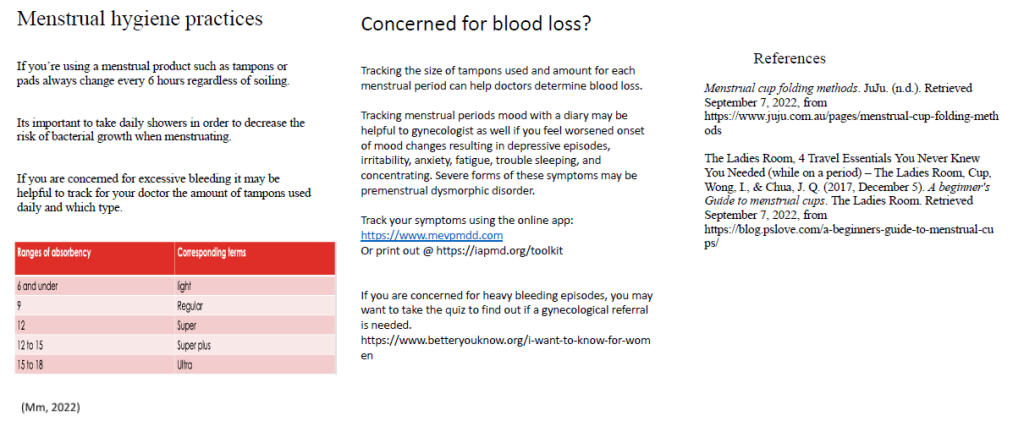 Page 2 Of 2 Menstrual Cup And Health Brochure